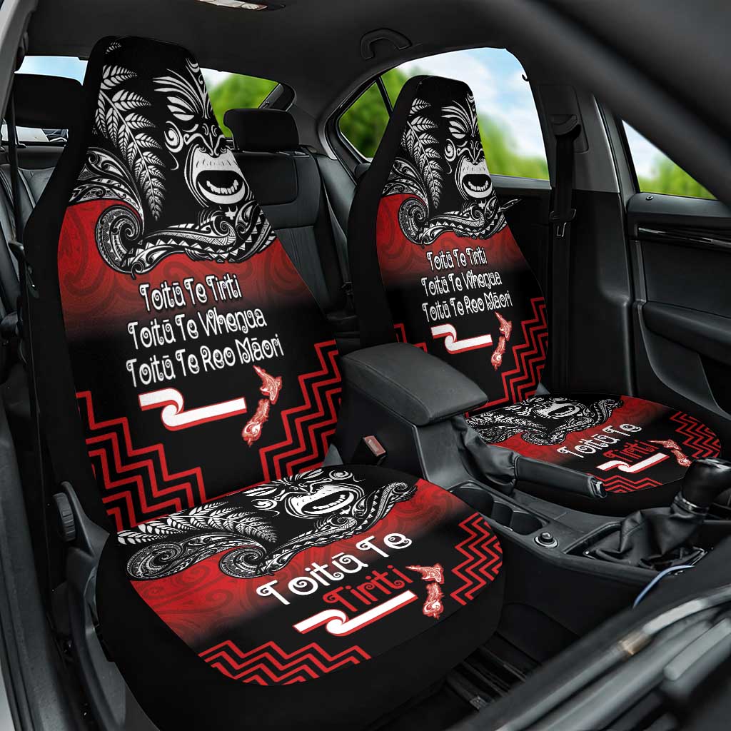 Aotearoa Toitu Te Tiriti Car Seat Cover New Zealand Honour the Treaty - Fight Together LT03 One Size Red - Polynesian Pride