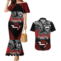 Aotearoa Toitu Te Tiriti Couples Matching Mermaid Dress and Hawaiian Shirt New Zealand Honour the Treaty - Fight Together LT03 Red - Polynesian Pride