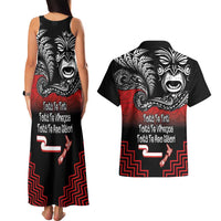 Aotearoa Toitu Te Tiriti Couples Matching Tank Maxi Dress and Hawaiian Shirt New Zealand Honour the Treaty - Fight Together