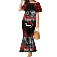 Aotearoa Toitu Te Tiriti Family Matching Mermaid Dress and Hawaiian Shirt New Zealand Honour the Treaty - Fight Together LT03 Mom's Dress Red - Polynesian Pride