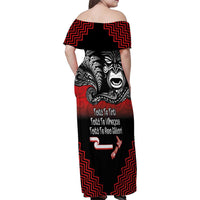 Aotearoa Toitu Te Tiriti Family Matching Off Shoulder Maxi Dress and Hawaiian Shirt New Zealand Honour the Treaty - Fight Together LT03 - Polynesian Pride