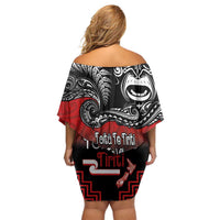 Aotearoa Toitu Te Tiriti Family Matching Off Shoulder Short Dress and Hawaiian Shirt New Zealand Honour the Treaty - Fight Together LT03 - Polynesian Pride