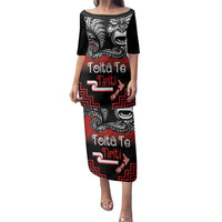 Aotearoa Toitu Te Tiriti Family Matching Puletasi and Hawaiian Shirt New Zealand Honour the Treaty - Fight Together LT03 Mom's Dress Red - Polynesian Pride