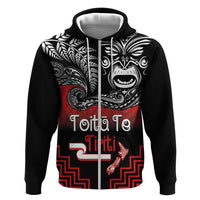 Aotearoa Toitu Te Tiriti Hoodie New Zealand Honour the Treaty - Fight Together LT03 Zip Hoodie Red - Polynesian Pride