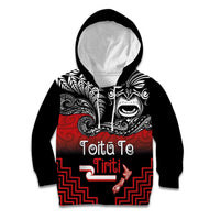 Aotearoa Toitu Te Tiriti Kid Hoodie New Zealand Honour the Treaty - Fight Together LT03 Hoodie Red - Polynesian Pride