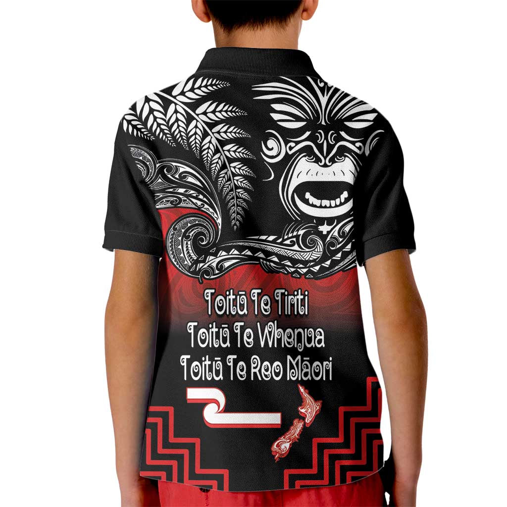 Aotearoa Toitu Te Tiriti Kid Polo Shirt New Zealand Honour the Treaty - Fight Together LT03 - Polynesian Pride