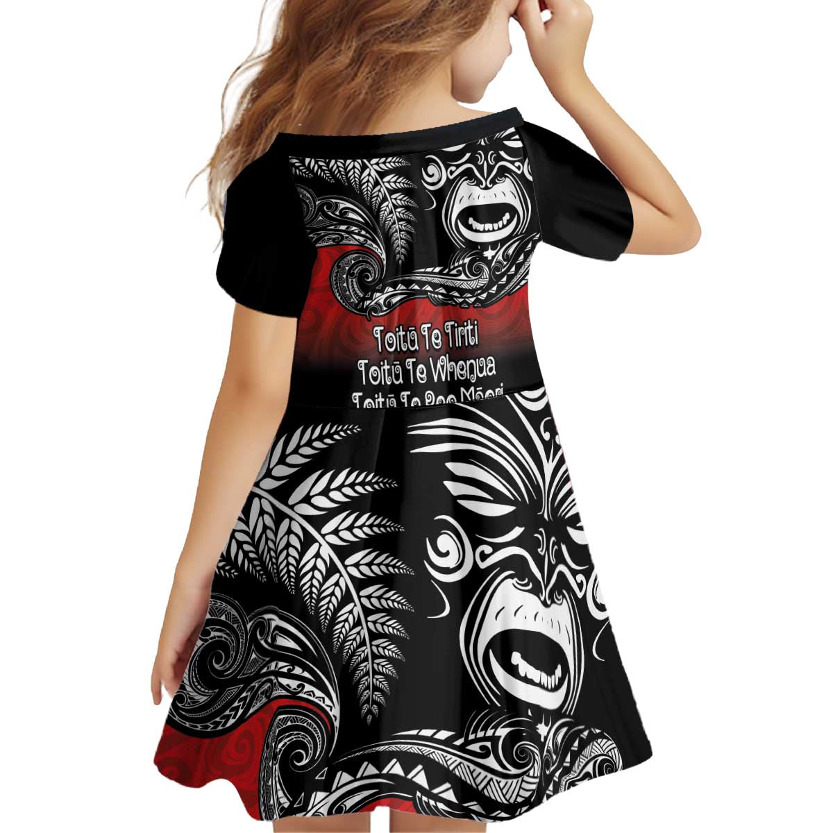 Aotearoa Toitu Te Tiriti Kid Short Sleeve Dress New Zealand Honour the Treaty - Fight Together LT03 - Polynesian Pride