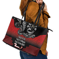 Aotearoa Toitu Te Tiriti Leather Tote Bag New Zealand Honour the Treaty - Fight Together LT03 - Polynesian Pride