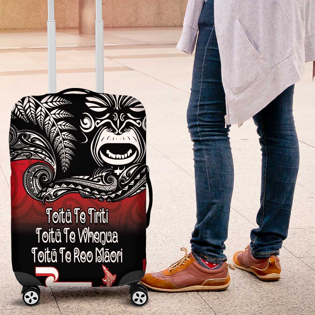 Aotearoa Toitu Te Tiriti Luggage Cover New Zealand Honour the Treaty - Fight Together LT03 Red - Polynesian Pride