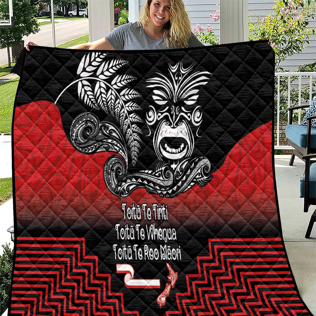 Aotearoa Toitu Te Tiriti Quilt New Zealand Honour the Treaty - Fight Together LT03 Red - Polynesian Pride