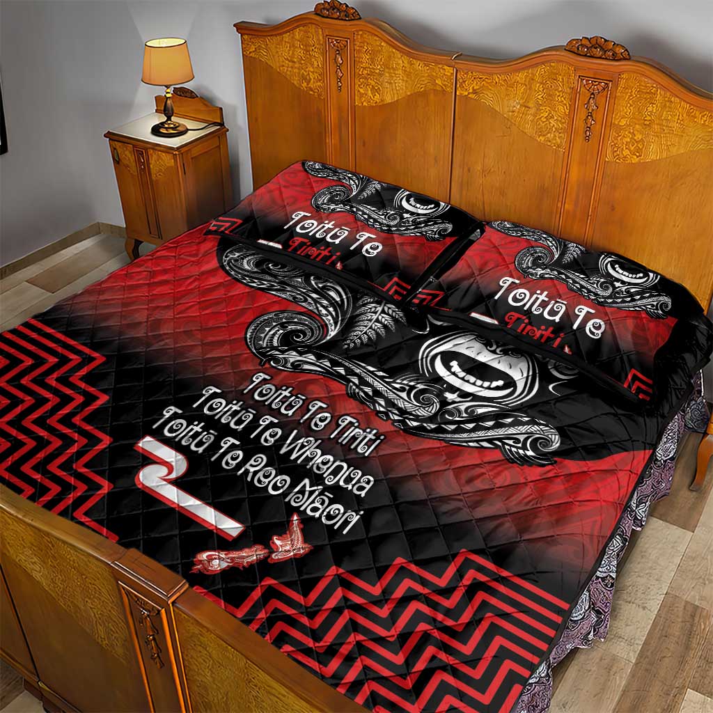 Aotearoa Toitu Te Tiriti Quilt Bed Set New Zealand Honour the Treaty - Fight Together LT03 - Polynesian Pride