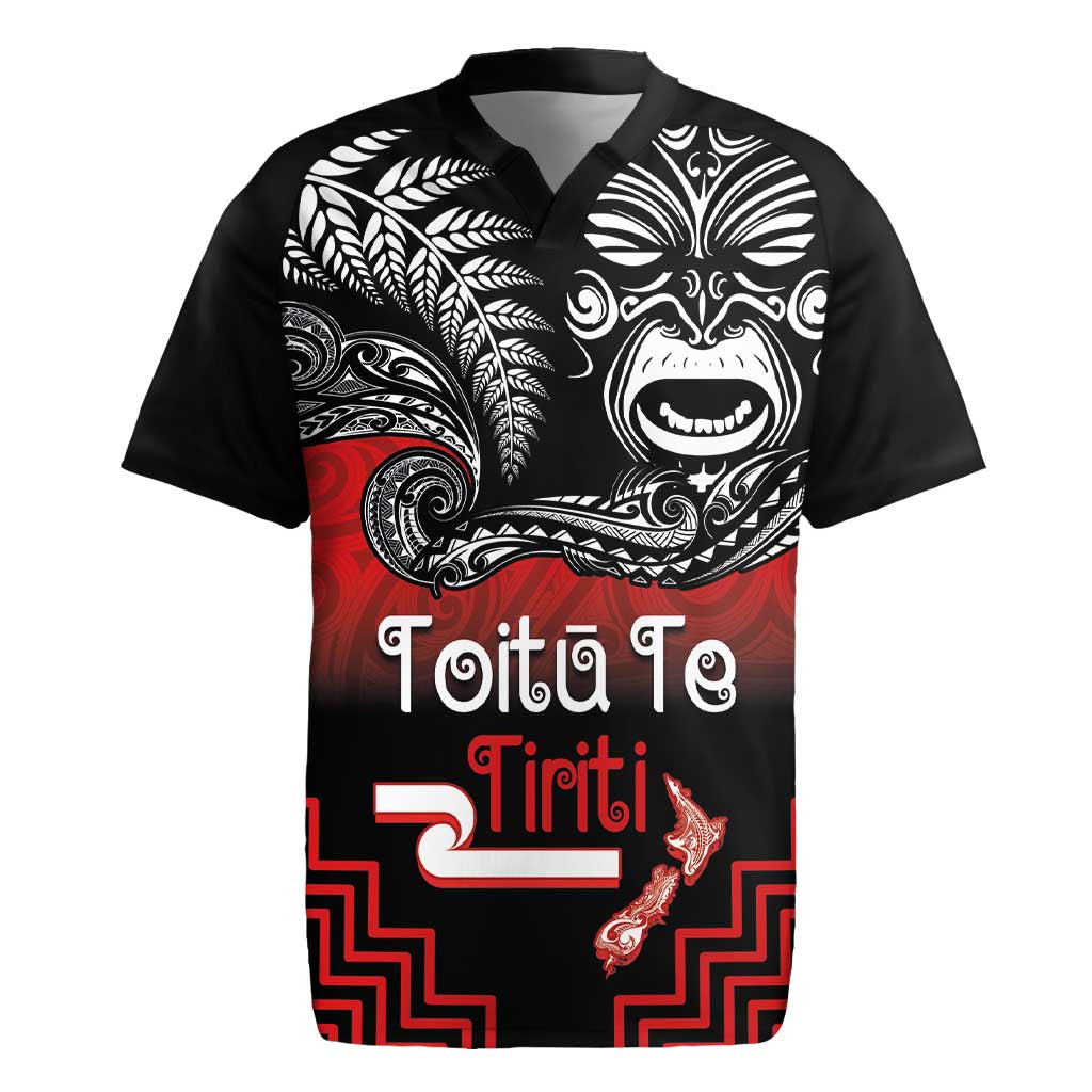 Aotearoa Toitu Te Tiriti Rugby Jersey New Zealand Honour the Treaty - Fight Together LT03 Red - Polynesian Pride