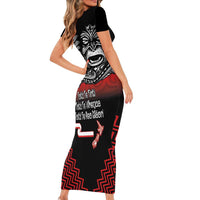 Aotearoa Toitu Te Tiriti Short Sleeve Bodycon Dress New Zealand Honour the Treaty - Fight Together LT03 - Polynesian Pride