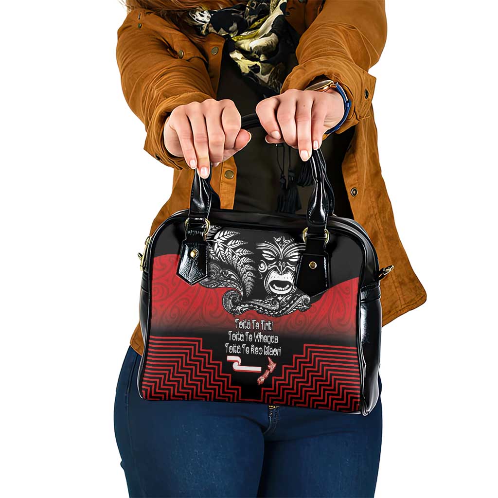 Aotearoa Toitu Te Tiriti Shoulder Handbag New Zealand Honour the Treaty - Fight Together LT03 One Size Red - Polynesian Pride