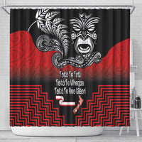 Aotearoa Toitu Te Tiriti Shower Curtain New Zealand Honour the Treaty - Fight Together LT03 - Polynesian Pride