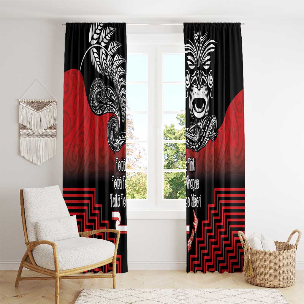 Aotearoa Toitu Te Tiriti Window Curtain New Zealand Honour the Treaty - Fight Together LT03 - Polynesian Pride
