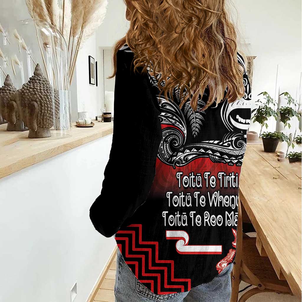 Aotearoa Toitu Te Tiriti Women Casual Shirt New Zealand Honour the Treaty - Fight Together LT03 - Polynesian Pride