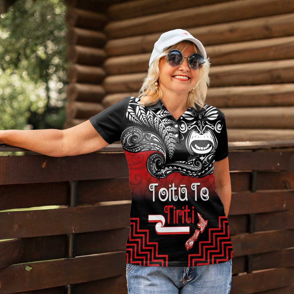 Aotearoa Toitu Te Tiriti Women Polo Shirt New Zealand Honour the Treaty - Fight Together LT03 - Polynesian Pride