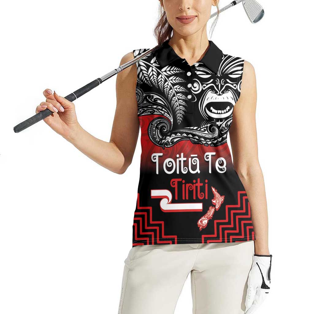 Aotearoa Toitu Te Tiriti Women Sleeveless Polo Shirt New Zealand Honour the Treaty - Fight Together LT03 - Polynesian Pride