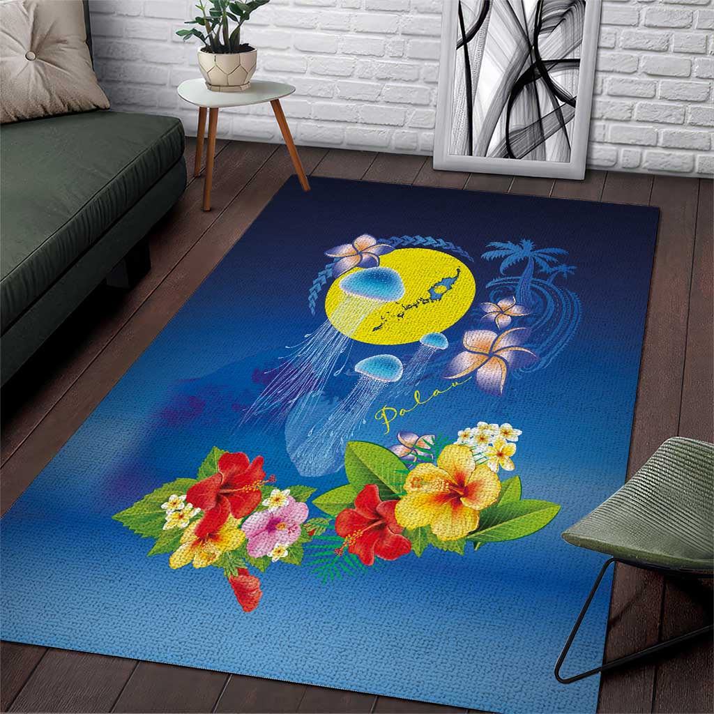 Palau Jellyfish Area Rug Ocean Heritage Tropical Plants - Polynesian Pride