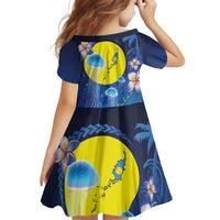 Palau Jellyfish Family Matching Off The Shoulder Long Sleeve Dress and Hawaiian Shirt Ocean Heritage Tropical Plants LT03 - Polynesian Pride