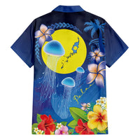 Palau Jellyfish Family Matching Off Shoulder Short Dress and Hawaiian Shirt Ocean Heritage Tropical Plants LT03 - Polynesian Pride