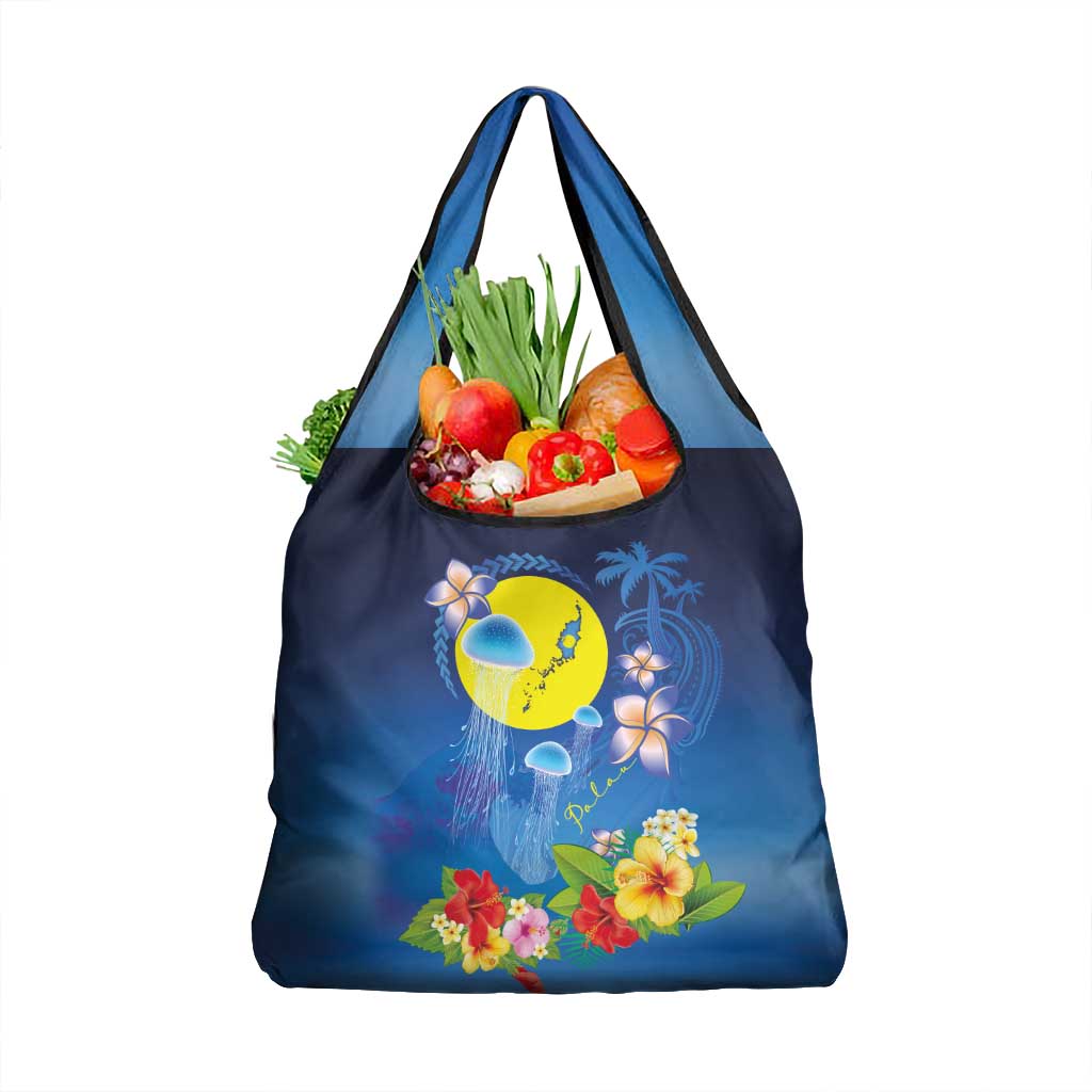 Palau Jellyfish Grocery Bag Ocean Heritage Tropical Plants - Polynesian Pride