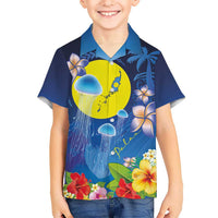 Palau Jellyfish Hawaiian Shirt Ocean Heritage Tropical Plants - Polynesian Pride