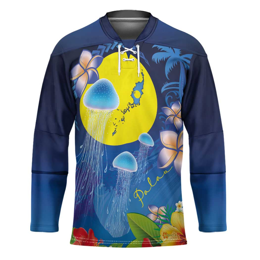 Palau Jellyfish Hockey Jersey Ocean Heritage Tropical Plants - Polynesian Pride