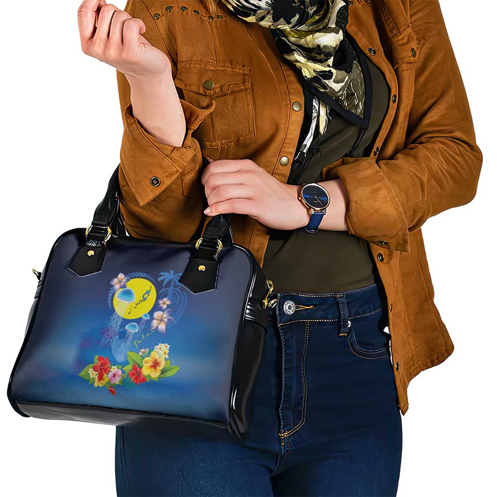 Palau Jellyfish Shoulder Handbag Ocean Heritage Tropical Plants - Polynesian Pride