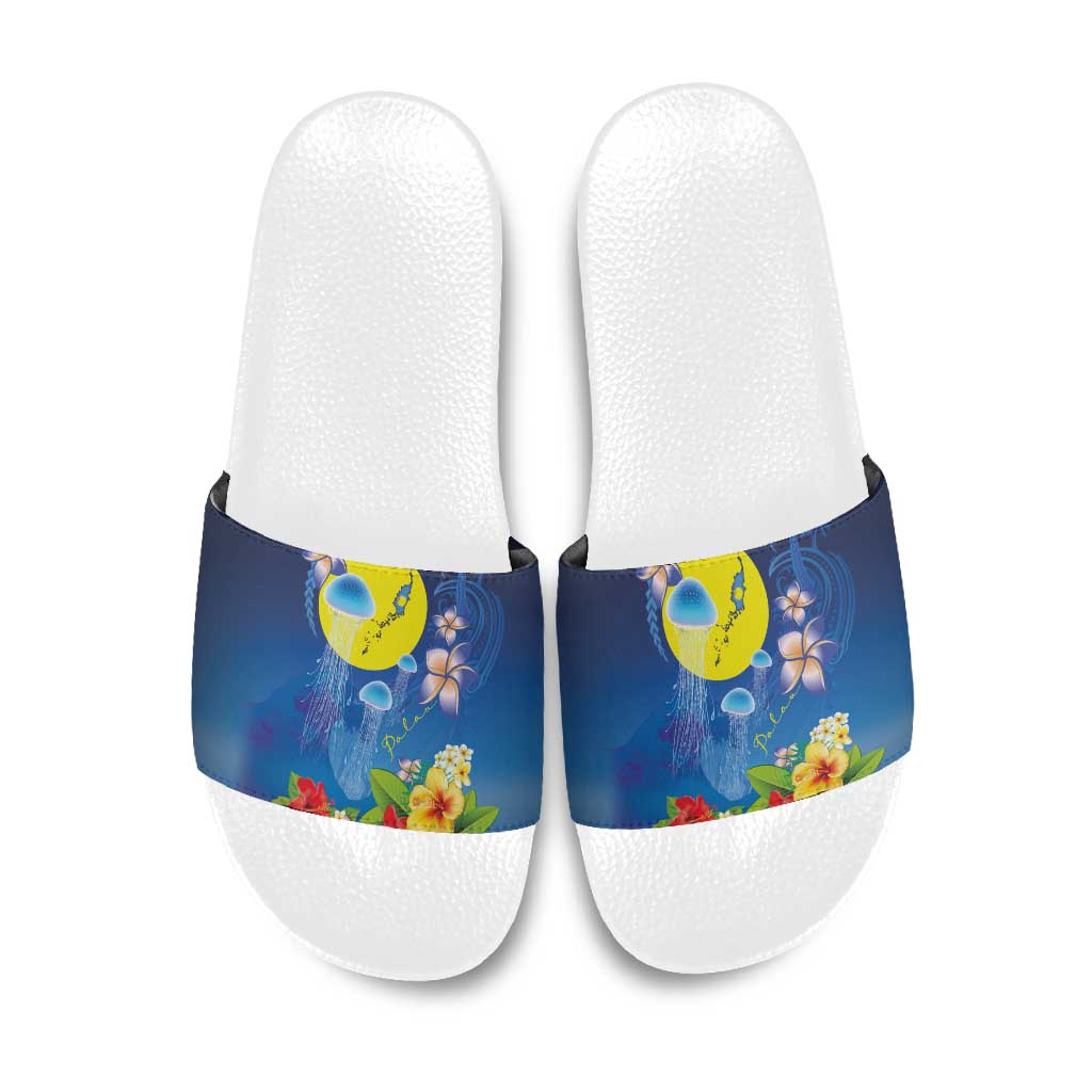 Palau Jellyfish Slide Sandals Ocean Heritage Tropical Plants - Polynesian Pride