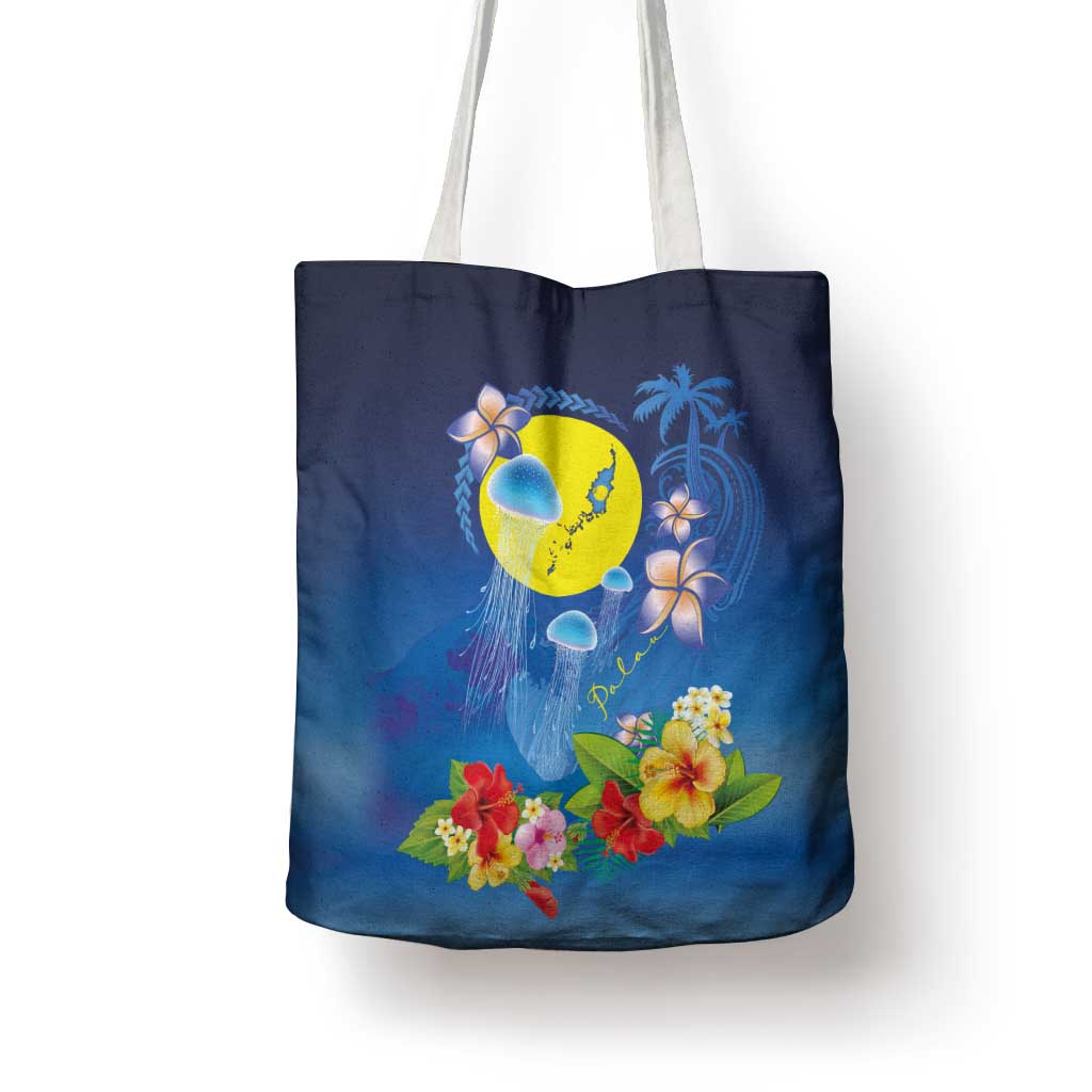 Palau Jellyfish Tote Bag Ocean Heritage Tropical Plants LT03 - Polynesian Pride