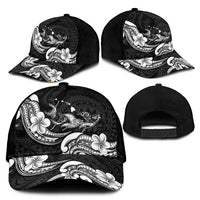 Hawaiian Manta Rays Classic Cap Tribal Hibiscus Polynesian Tattoos Black Color - Polynesian Pride