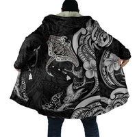 Hawaiian Manta Rays Cloak Tribal Hibiscus Polynesian Tattoos Black Color - Polynesian Pride
