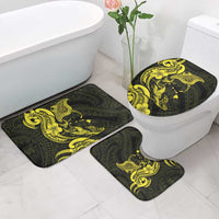 Hawaiian Manta Rays Bathroom Set Tribal Hibiscus Polynesian Tattoos Yellow Color LT03 - Polynesian Pride