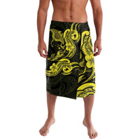 Hawaiian Manta Rays Lavalava Tribal Hibiscus Polynesian Tattoos Yellow Color LT03 Yellow - Polynesian Pride