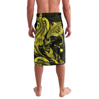 Hawaiian Manta Rays Lavalava Tribal Hibiscus Polynesian Tattoos Yellow Color LT03 - Polynesian Pride
