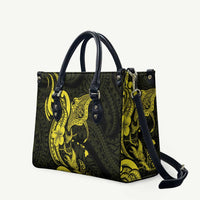 Hawaiian Manta Rays Leather Bag Tribal Hibiscus Polynesian Tattoos Yellow Color LT03 Yellow - Polynesian Pride