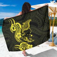 Hawaiian Manta Rays Sarong Tribal Hibiscus Polynesian Tattoos Yellow Color LT03 One Size 44 x 66 inches Yellow - Polynesian Pride