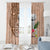 Guam Seal and Latte Stone With Ethnic Tapa Pattern Window Curtain Peach Fuzz Color LT03 - Polynesian Pride