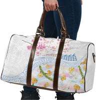 Hawaiian and Japanese Culture Together Travel Bag Tribal Motifs with Lei and Japanese Sakura Pattern LT03 - Polynesian Pride
