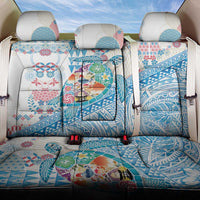 Hawaiian and Japanese Culture Together Back Car Seat Cover Tropical Honu with Japanese Elements Blue Color LT03 One Size Blue - Polynesian Pride