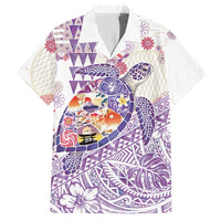 Hawaiian and Japanese Culture Together Hawaiian Shirt Tropical Honu with Japanese Elements Purple Color LT03 Purple - Polynesian Pride