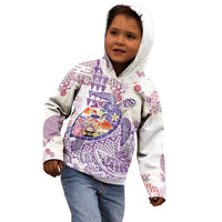 Hawaiian and Japanese Culture Together Kid Hoodie Tropical Honu with Japanese Elements Purple Color LT03 - Polynesian Pride