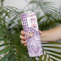 Hawaiian and Japanese Culture Together Skinny Tumbler Tropical Honu with Japanese Elements Purple Color LT03 - Polynesian Pride