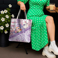 Hawaiian and Japanese Culture Together Tote Bag Tropical Honu with Japanese Elements Purple Color LT03 - Polynesian Pride
