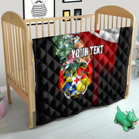 Personalised Tonga Emancipation Day Quilt Flag Map and Hibiscus Flower Ngatu Pattern