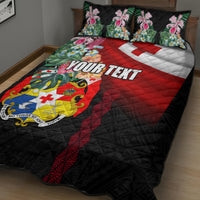 Personalised Tonga Emancipation Day Quilt Bed Set Flag Map and Hibiscus Flower Ngatu Pattern LT03 - Polynesian Pride