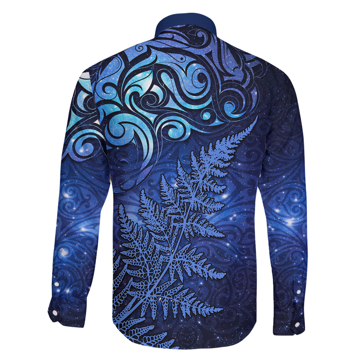New Zealand Matariki Family Matching Long Sleeve Bodycon Dress and Hawaiian Shirt Maori Pattern and Silver Fern LT03 - Polynesian Pride