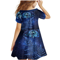 New Zealand Matariki Family Matching Mermaid Dress and Hawaiian Shirt Maori Pattern and Silver Fern LT03 - Polynesian Pride
